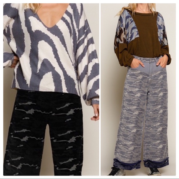 POL Camo Dual Wide Leg Cords - Picture 3 of 16